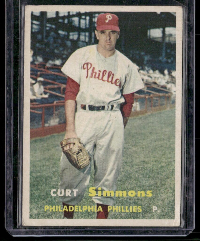 1957 Topps Baseball #158 Curtis T. Simmons