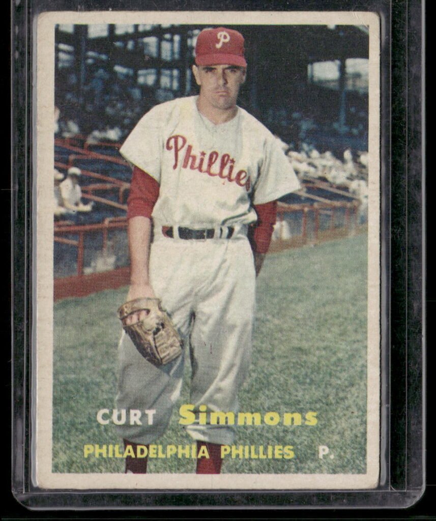 1957 Topps Baseball #158 Curtis T. Simmons
