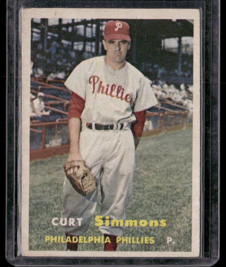 1957 Topps Baseball #158 Curtis T. Simmons