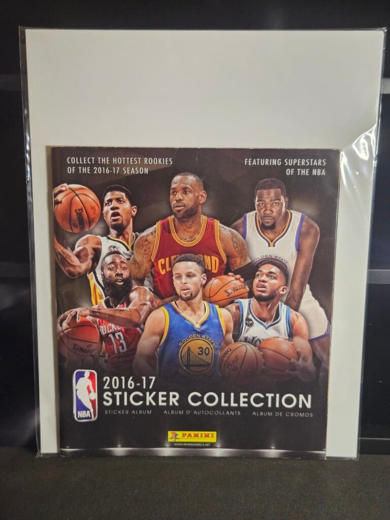 Panini 2016-17 NBA Sticker Collection Album Lebron James - Kevin Durant - Paul George - James Harden - Steph Curry - Karl Anthony Towns