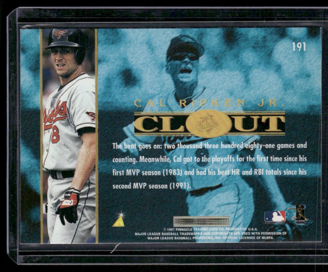 1997 Pinnacle Clout #191 Cal Ripken Jr. - Image 2