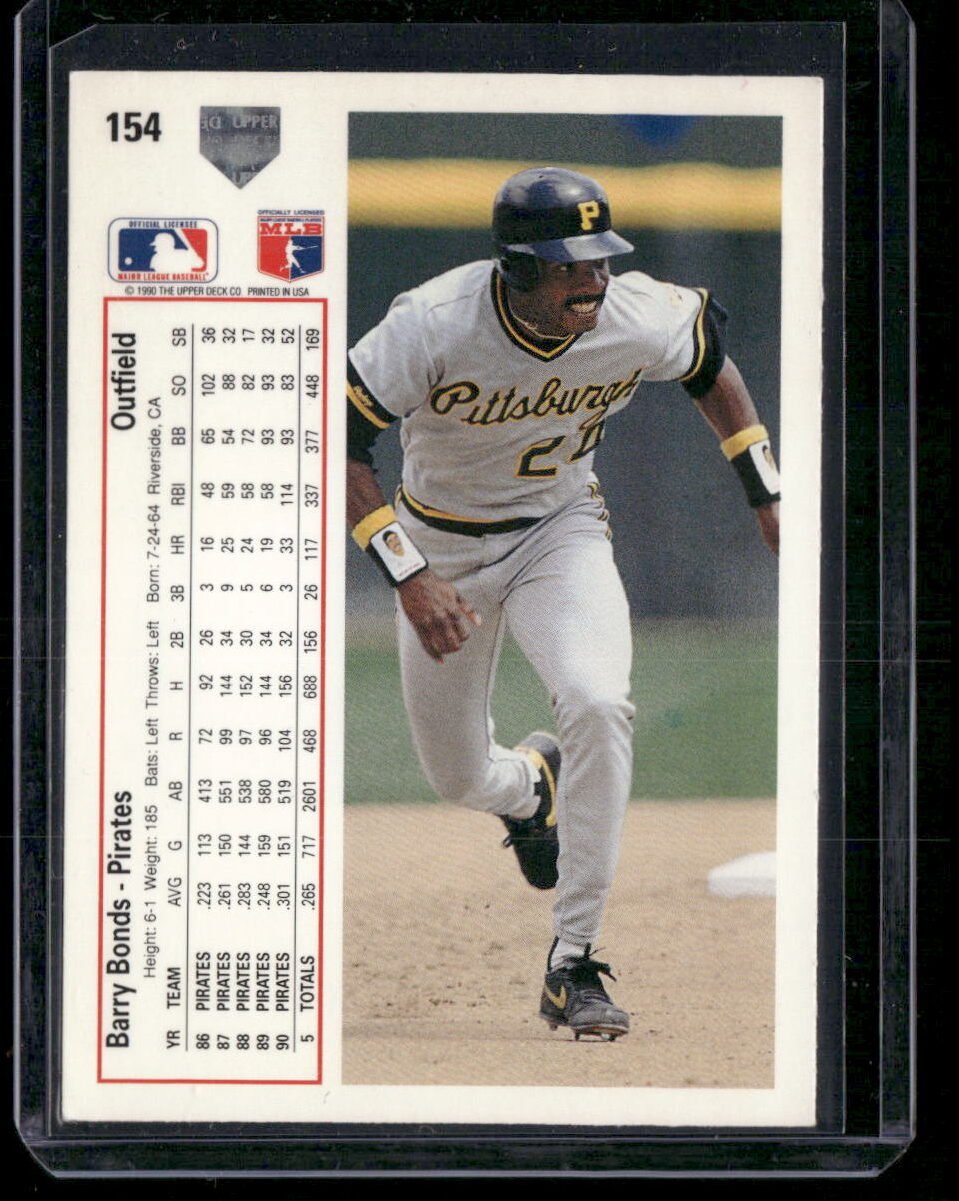 1991 Upper Deck #154 Barry Bonds - Image 2