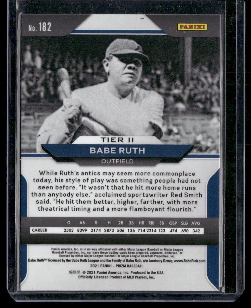 2021 Panini Prizm Tier II #182 Babe Ruth - Image 2
